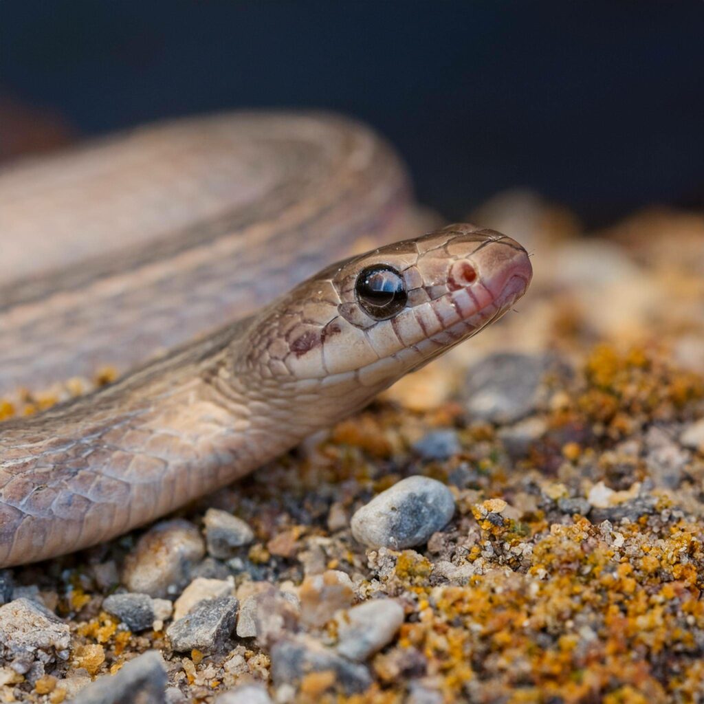 Eine Schlange in einem Terrarium wartet auf ihre geforenen Eintagsküken